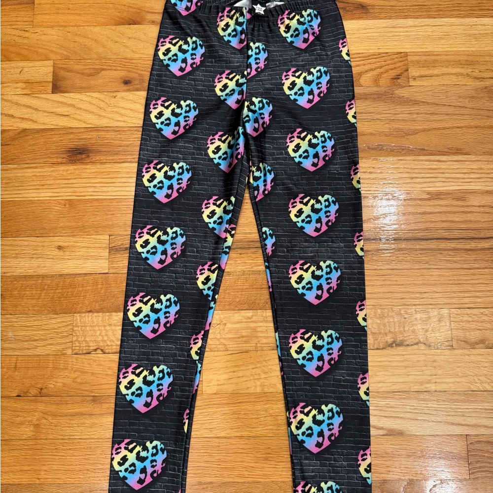 Pixie Lane Vibrant Leopard Heart Kids Leggings